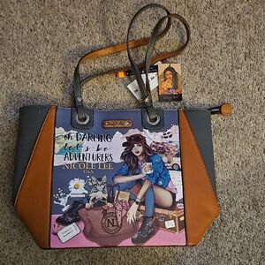 Nicole Lee Artistic Adventure Tote in Gray and Brown